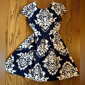 B Darlin dress, navy and white.